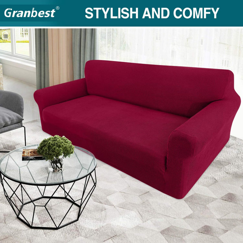Outdoor Patio Sofa Cover, 107" H x 235" W x 104" D, Red
