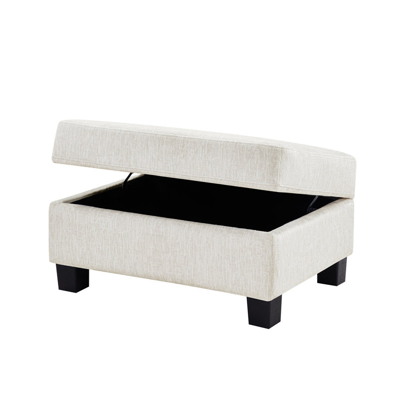 Canapé modulaire Canapé modulaire rembourré en chenille de 111,8 po avec repose-pieds de rangement mobile pour le salon