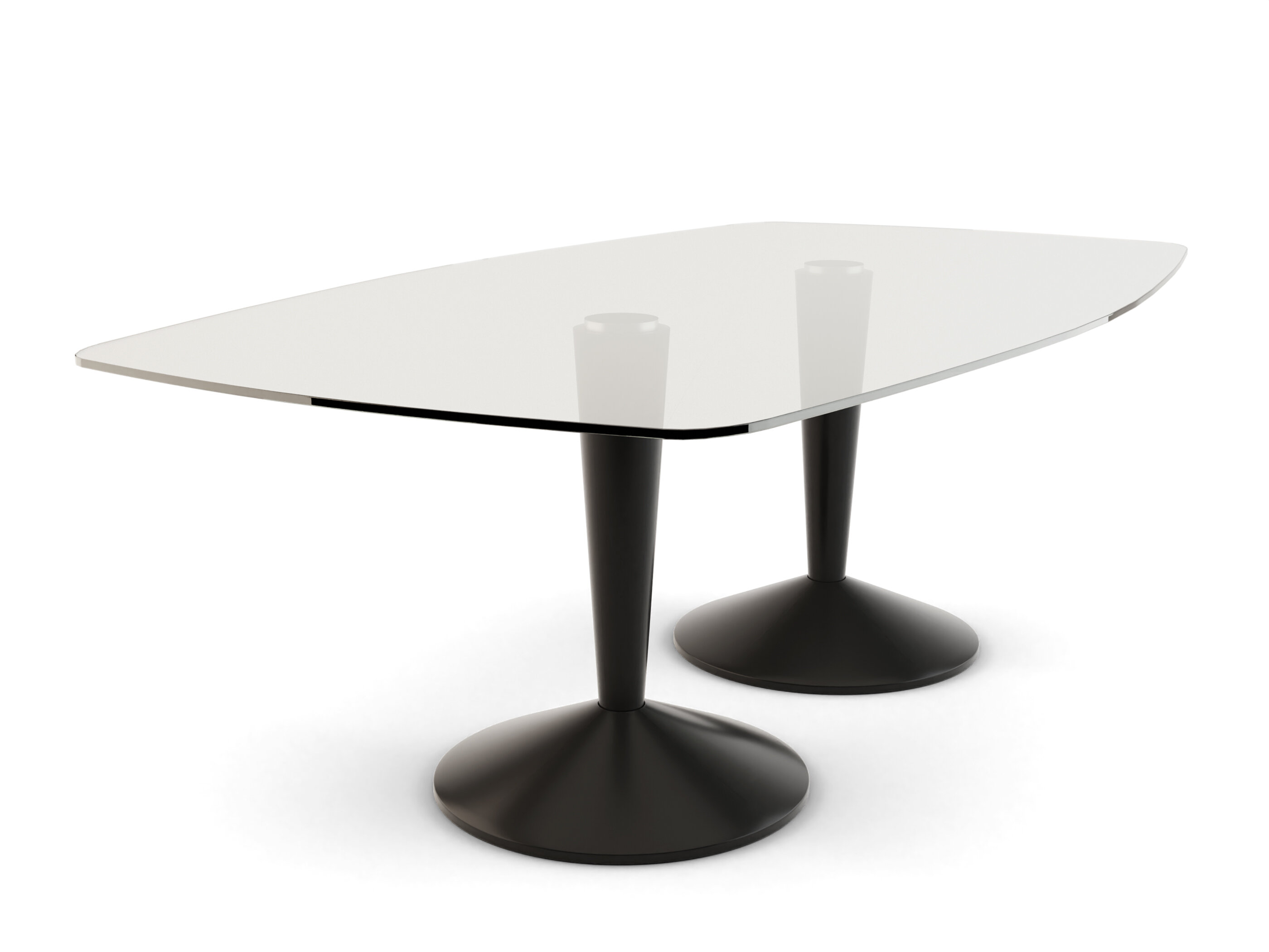 Rectangular glass top on sale pedestal dining table