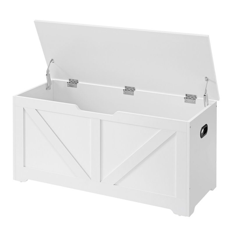Storage Trunk With 2 Safety Hinges, White