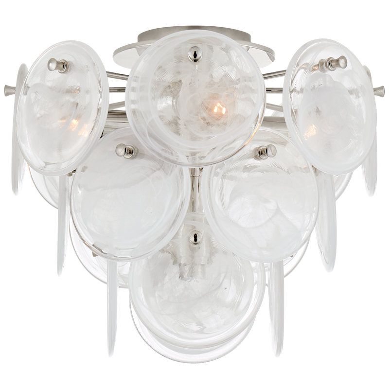 AERIN Loire Medium Tiered Flush Mount, Polished Nickel