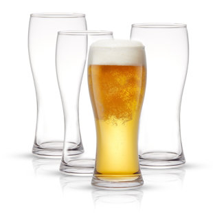 Plastic Pilsner Glasses, 16 oz Plastic Beer Glasses, Pilsner Beer Glasses,  Unbreakable, Dishwasher-Safe, BPA Free(Set of 4)
