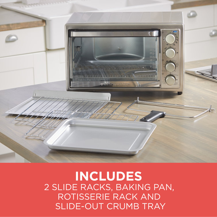 BLACK+DECKER Countertop Convection Toaster Oven, Stainless Steel