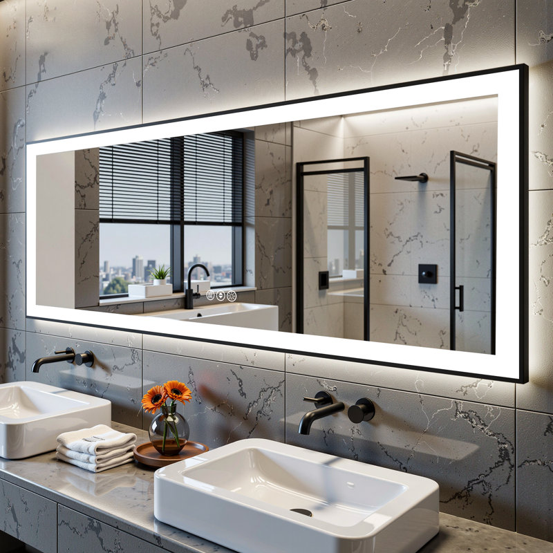 Miroir de salle de bain Lunara, 84 po x 32 po