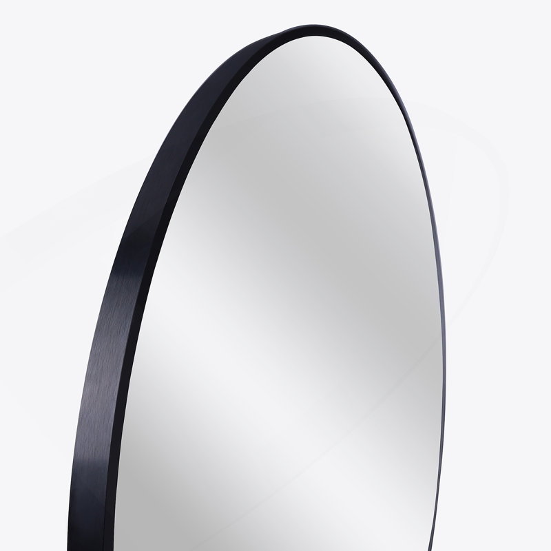 Miroir rond en métal, Noir