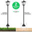 Paquet de 4 lampadaires solaires, poteaux à DEL étanches de 40 pouces, blanc froid 6000k, lumières décoratives extérieures IP65 pour le jardin, le patio, la cour, le sentier - longue durée, marche / arrêt automatique