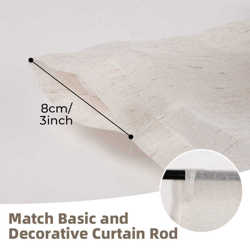 Panneau de rideau simple semi-transparent Quaddiu, L 42 po x L 45 po