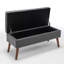 Banc de rangement en cuir de polyuréthane gris foncé de 43,3 po avec repose-pieds capitonné pour le lit et le vestibule d'une capacité de 300 lb