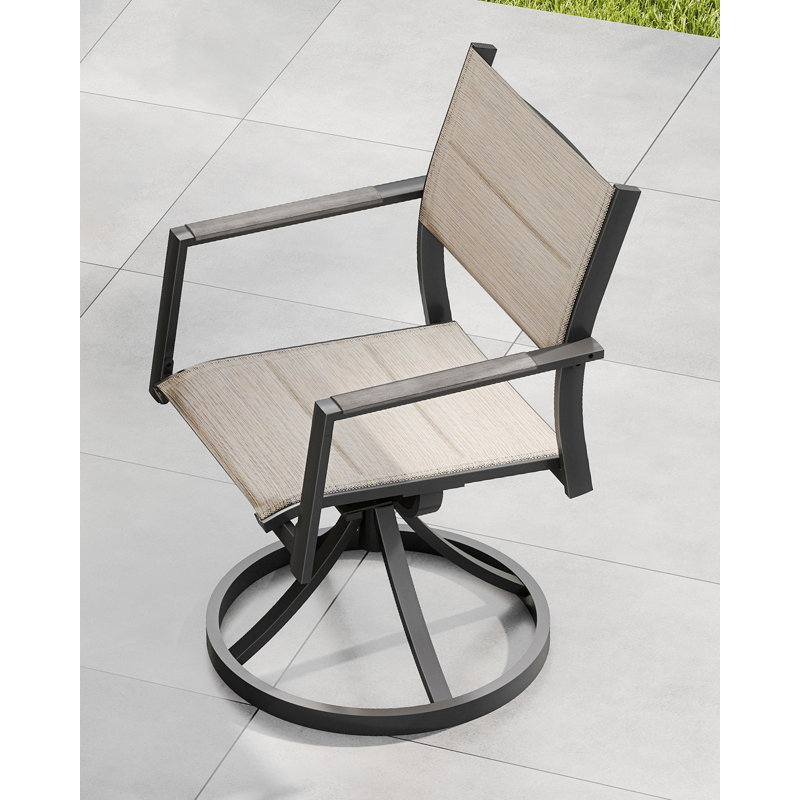 Ensemble de chaises de patio pivotantes, ensemble de 2 chaises de salle à manger d'extérieur en aluminium Never-Rust, Oui