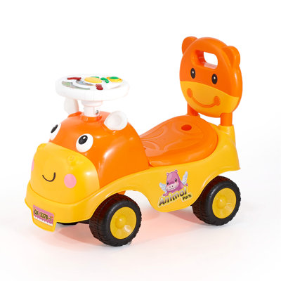 Voiture de poussée pour tout-petits Ride On, voiture de poussée pour tout-petits de 19 à 36 mois, jouet pour enfants avec klaxon et musique, capacité de charge de 48,5 lb, rangement sous le siège, trotteuse pour les tout-petits garçons et filles cavalier seulement.）