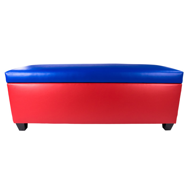 Banc de rangement pour chaussures 36 paire Kenyon, Rouge/bleu