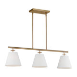 Lustre linéaire moderne à 3 lumières avec abat-jour Stephens