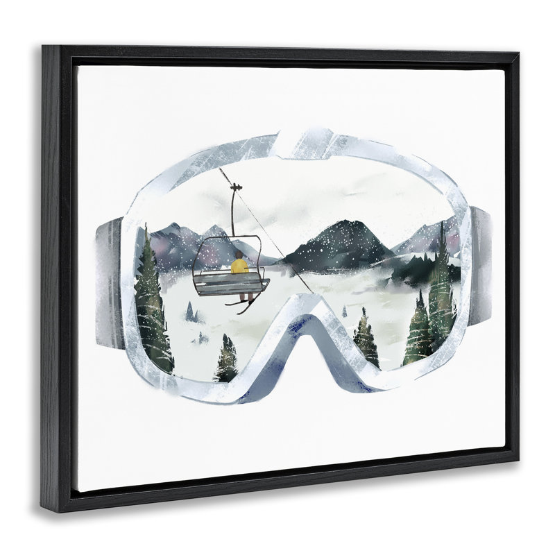 «Ski Mountain Reflection in Goggles Grain», art mural sur toile flottante par Ziwei Li, H 25 po x l 31 po