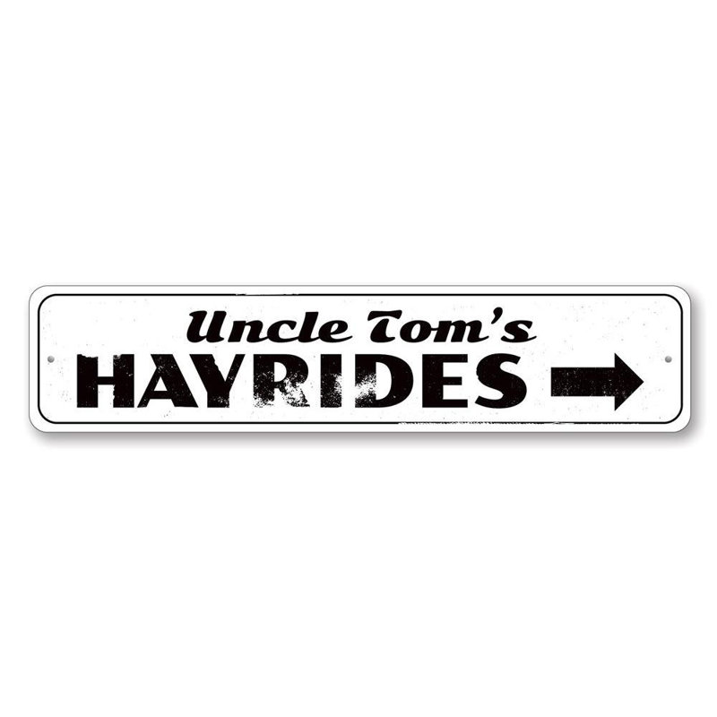 Enseigne en aluminium Hayrides, H 6 po x l 24 po x P 0,06 po