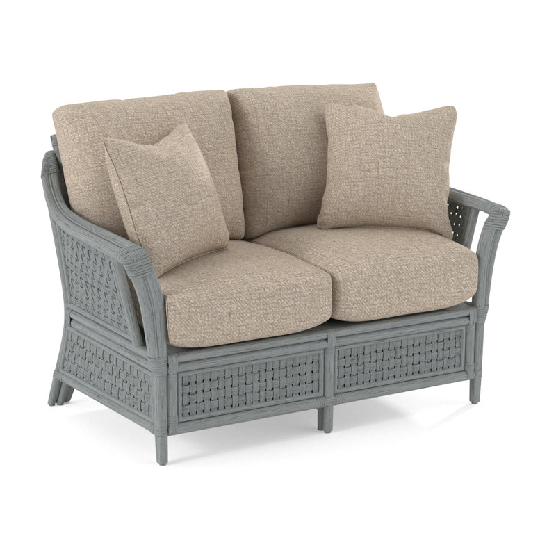 Boca Upholstered 55'' Loveseat, Eggshell Crypton Performance; , Nickel