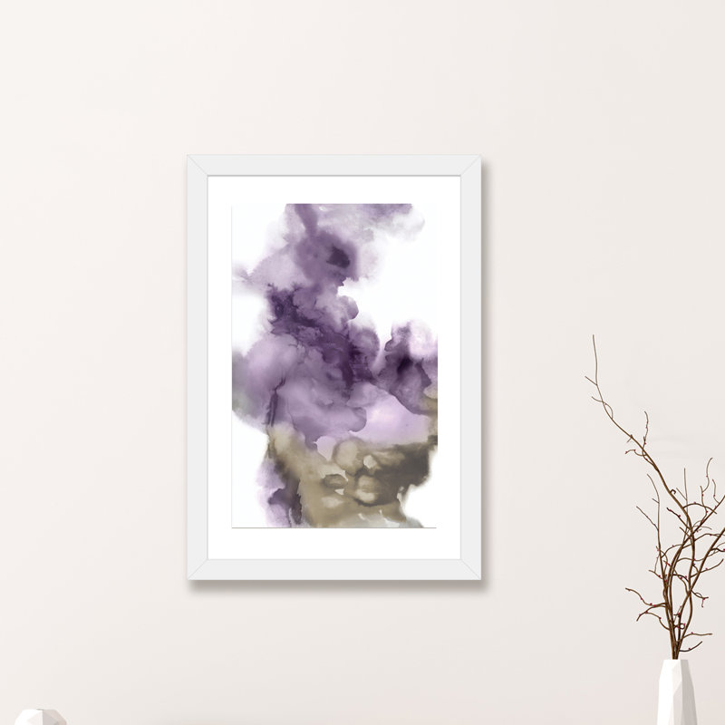 «Derive in Amethyst I» par Daniela Hudson - reproduction d'art, H 32 po x l 24 po x P 1 po, Papier avec cadre blanc