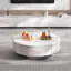 Table basse minimaliste en marbre de style crème-112763176