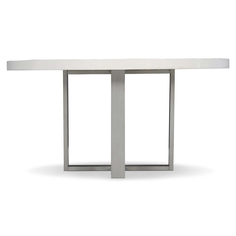 Merrion 54" Transitional Gray and White Round Dining Table