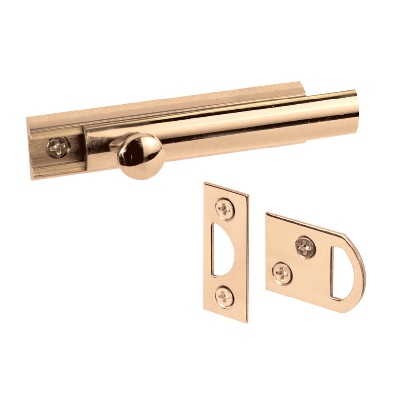 Surface Bolt, 3 in., Solid Brass, Brass Finish (Single Pack)