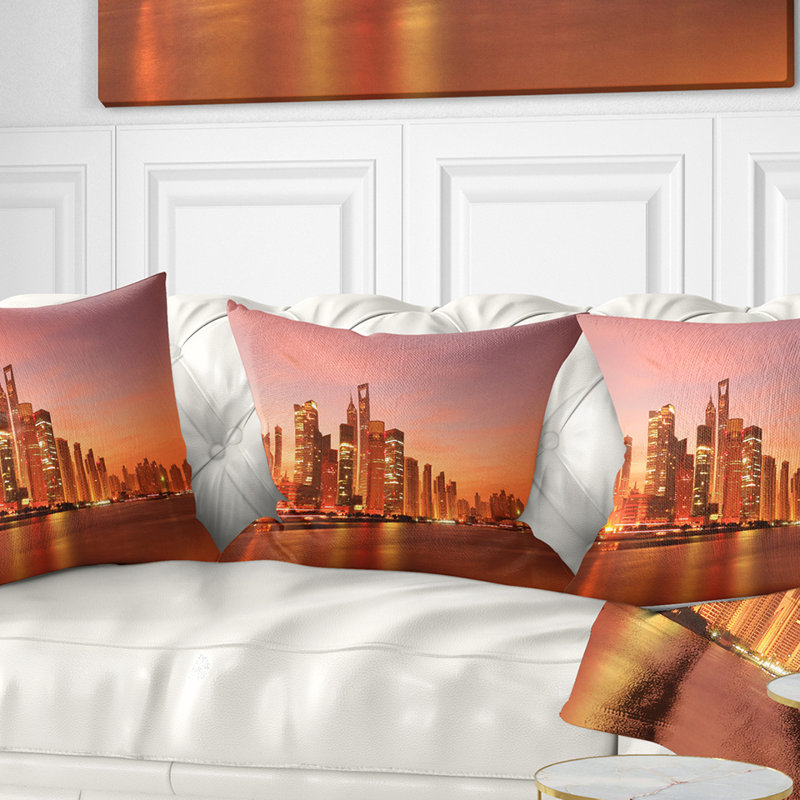 Oreiller pour photo cityscape de shanghai, 16 po x 1 po