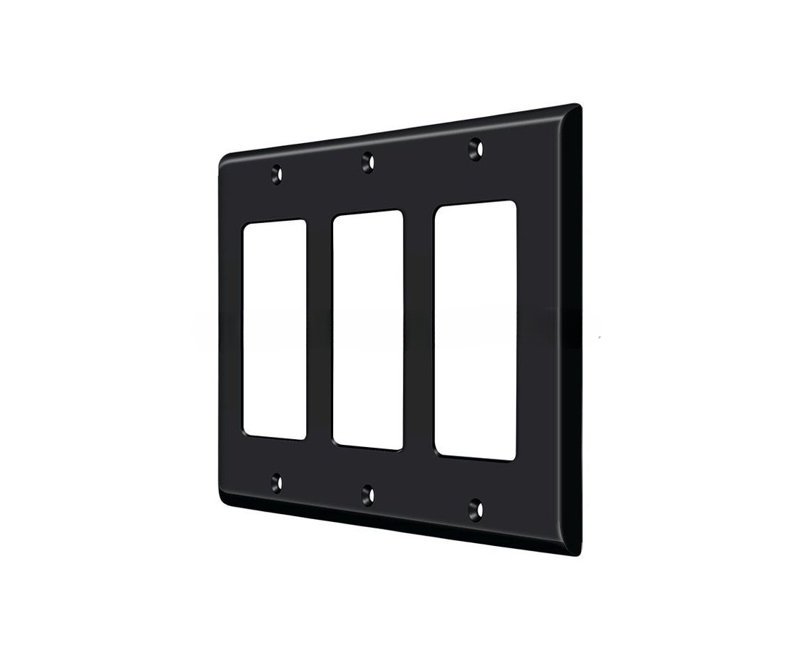 Deltana SWP4740U19 Switch Plate, Triple Rocker in Paint Black