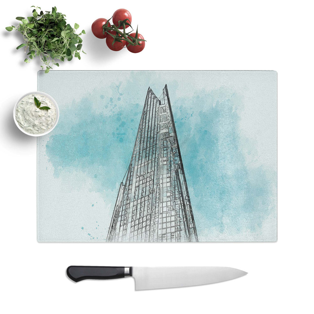 Tempered Glass The Shard in London England in Abstract Chopping Board