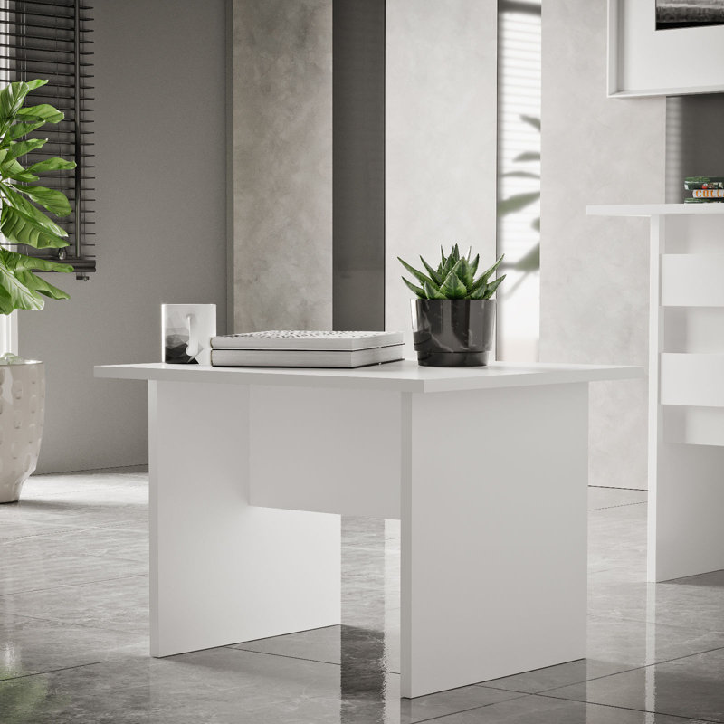 Coffee Table, H 18,22 po x L 23,62 po x l 19,68 po, Blanc, Blanc