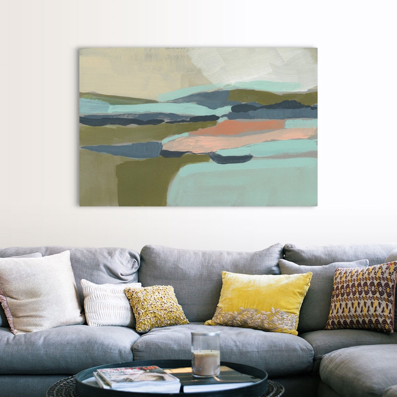 «Pastel Plane I» par Jennifer Goldberger - reproduction d'art, H 40 po x l 60 po x P 1,25 po, Toile tendue