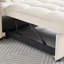 Canapé-lit beige en velours multifonctionnel: 3 longueurs, dossier réglable, port USB, bureau d'ordinateur portable caché pour les petits espaces