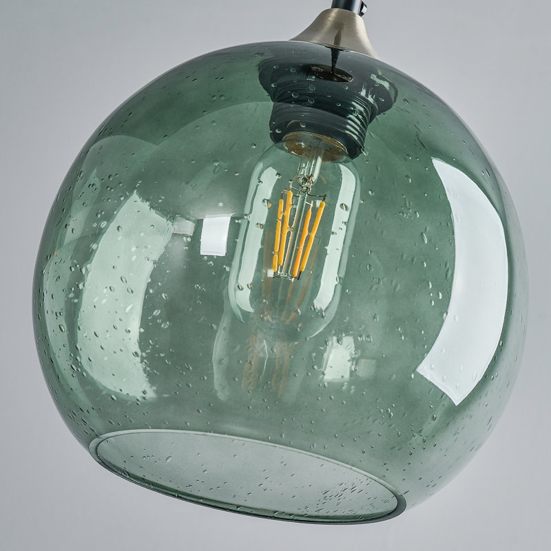 Aarunya 1 - Light Single Pendant Kitchen Island Lighting Globe Pendant Light Fixtures Modern Pendant Lighting, Gray Green