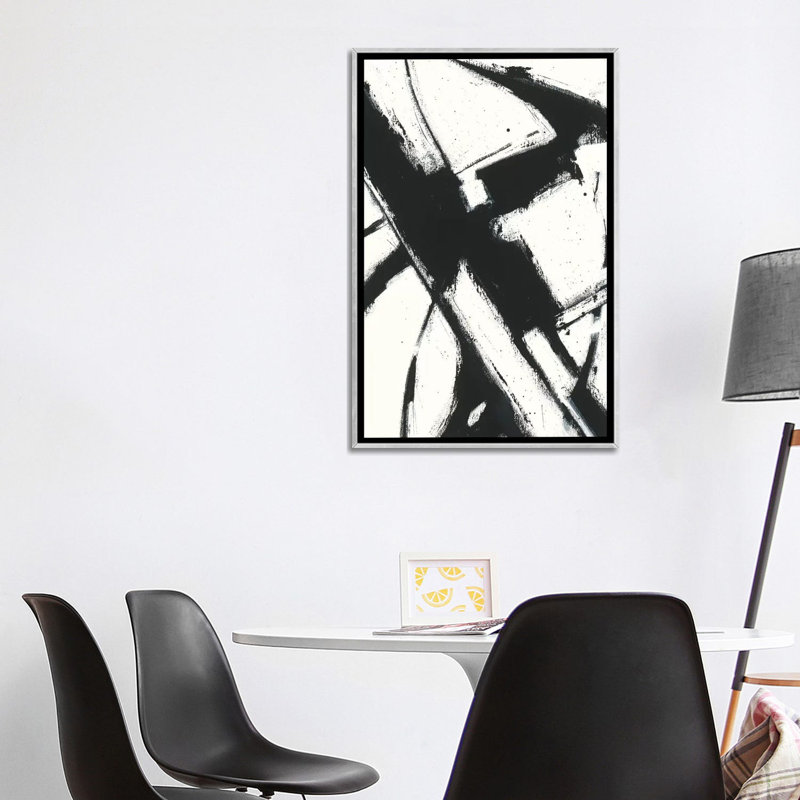 «Expression Abstract I.A» par Shirley Novak - reproduction d'art, H 40 po x l 26 po x P 1,5 po, Toile avec cadre argenté
