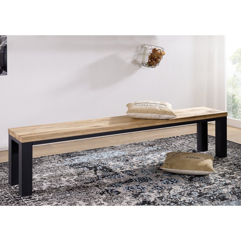 Villanders Solid Wood Bench, 45cm H x 200cm W x 35cm D, Bianco
