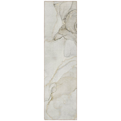 Tapis de couloir d'extérieur 8 po beige et ivoire