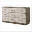 Ensemble de chambre à coucher, très grand 4 pièces brun clair moderne & amp; Bois de noyer brun avec ports USB | Multicolore | Commodes doubles-130956974-130956968