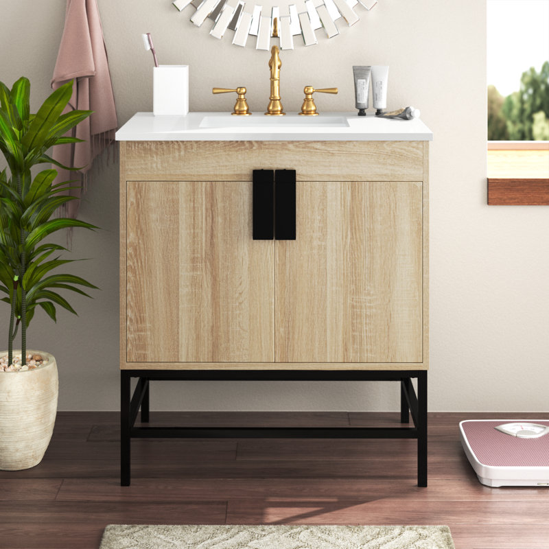 Ensemble de meuble-lavabo simple 30 po Corley, Bois de manguier