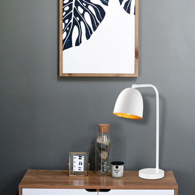 Lampe de bureau 20,47 po Poteau, Blanc, Blanc
