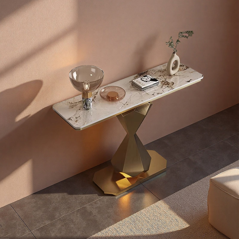 Console de luxe en pierre frittée, H 33,46 po x l 43,31 po x P 13,78 po