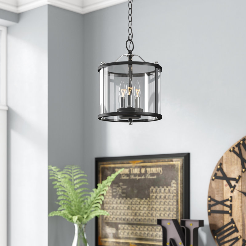 Lustre géométrique unique à 3 lumières Genena, Noir