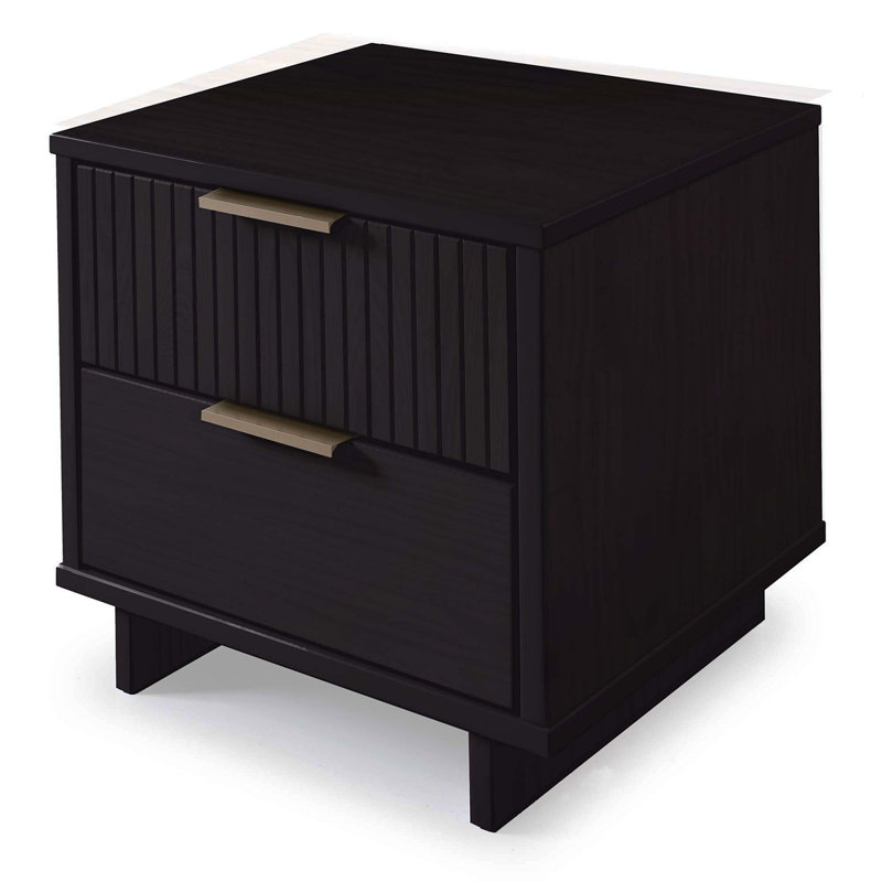 Granville 18" Nightstand In Black (2-Drawer), Black