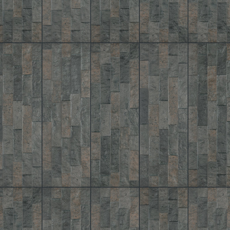 Irazu Antracita 8" x 24" Pressed Porcelain Stone Look Wall Tile