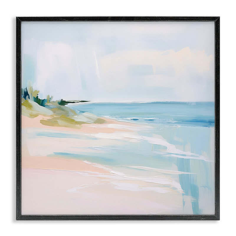  Abstrait au bord de la plage, estampe numérique encadrée par Irena Orlov, H 17 po x l 17 po, Giclée encadrée noir minuit
