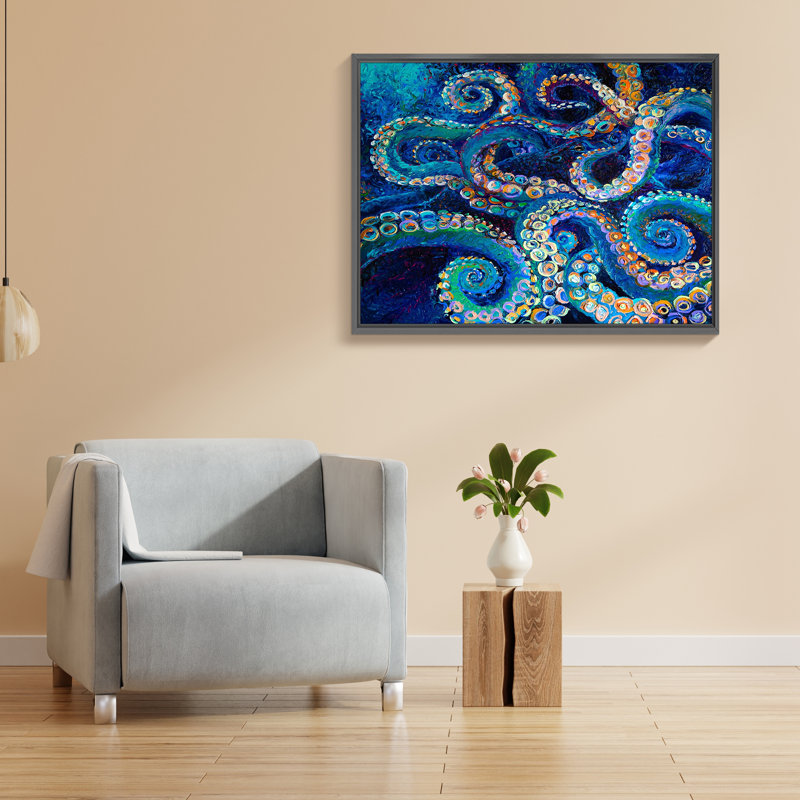 «Marine Animal Octopus», reproduction d'un seul cadre photo sur toile, Cadre noir, H 12 po x l 16 po x P 1,5 po