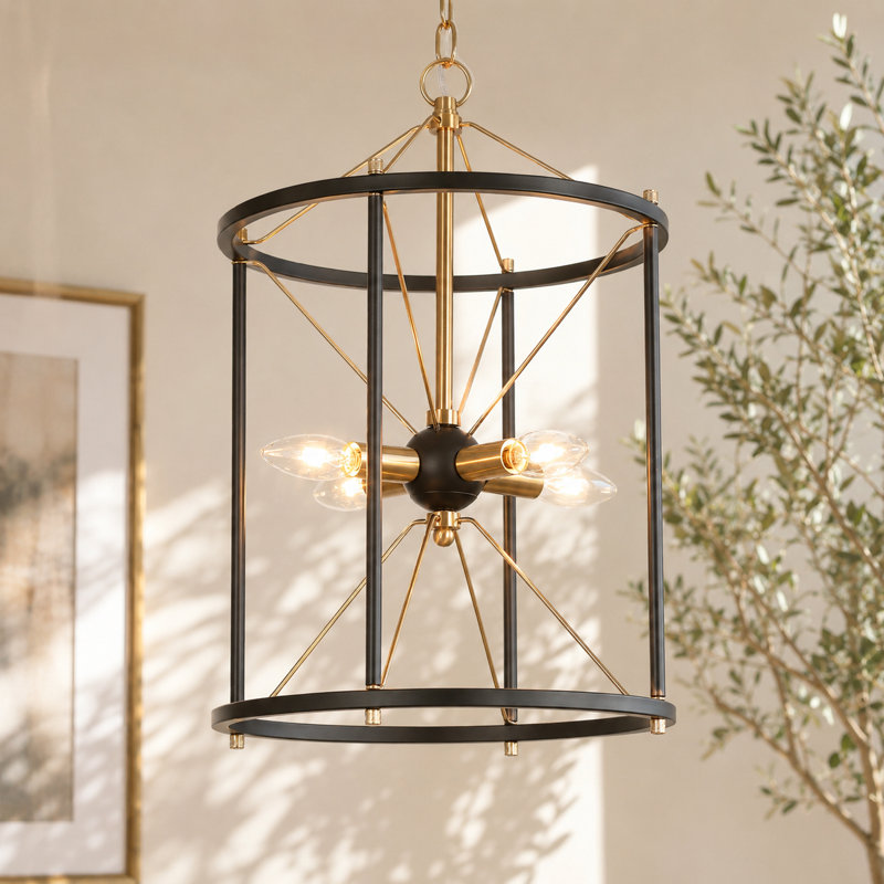 Marval 4 - Light Dimmable Lantern Cylinder Chandelier