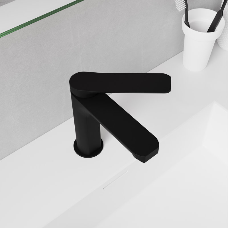Single-Hole Single-handle Bathroom Faucet with Drain Assembly, Matte Black