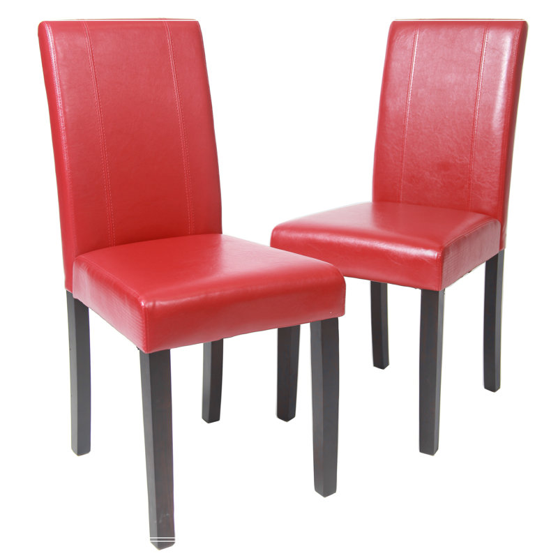 Chaise Parson Style Style, Similicuir rouge