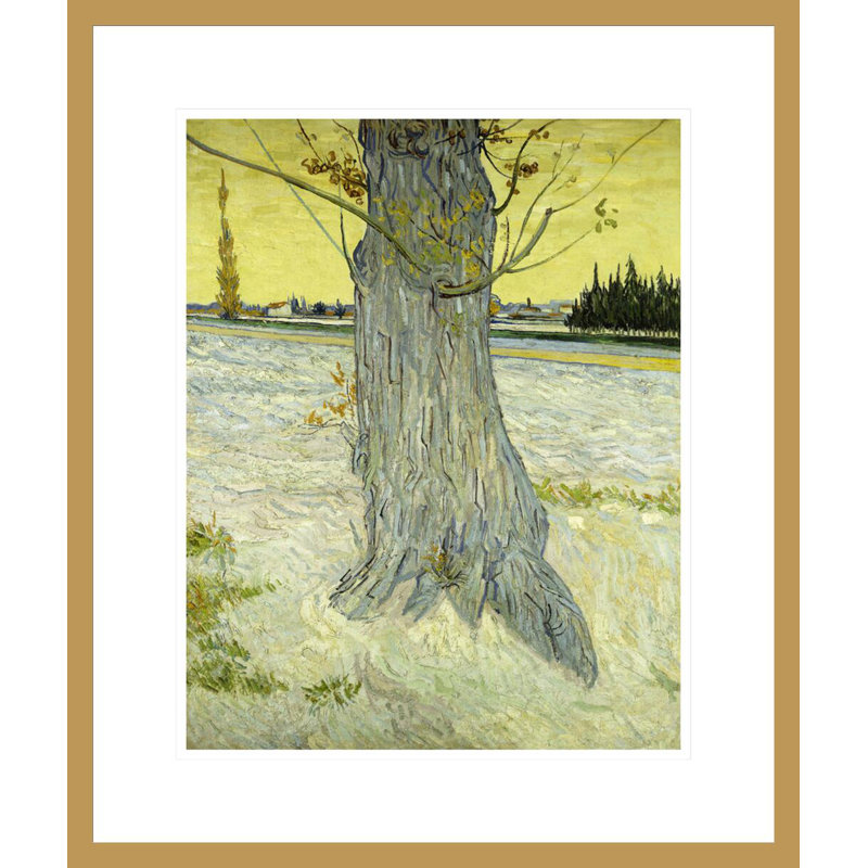 «The Old Tree» par Vincent van Gogh, impression giclée encadrée, H 21,05 po x l 17,75 po
