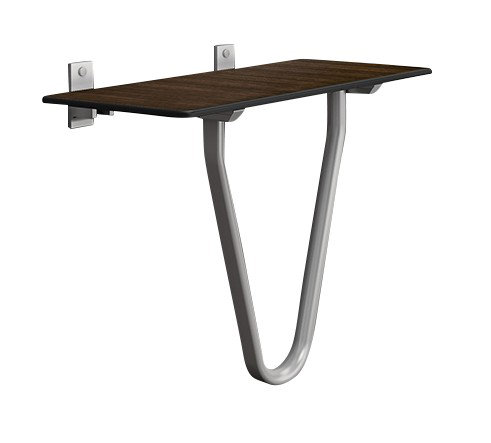 Chassidy Metal Shower Bench, 48.5cm H x 50cm W x 39cm D, Dark Brown