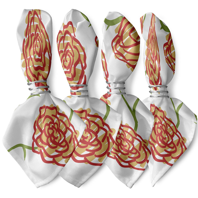Ciron Spring Floral  Napkins, Orange