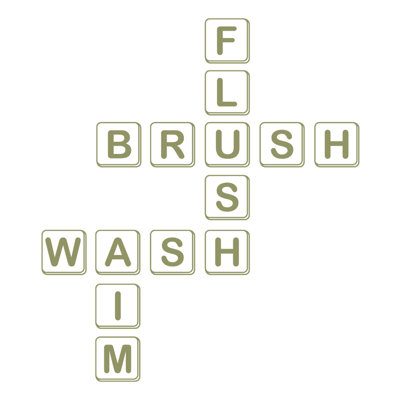 Décalcomanie murale pour salle de bain scrabble