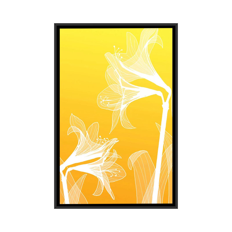«Floral III», impression sur toile, H 26 po x l 18 po x P 1,5 po, Toile avec cadre noir